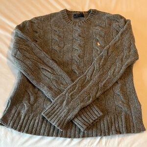 Polo by Ralph Lauren Classic Gray Cable Knit Sweater